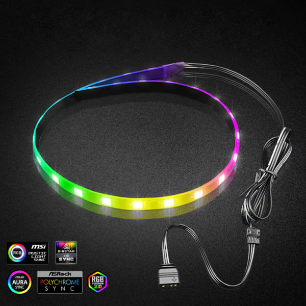 Magnetisk RGB LED-bakgrunnsbelysning Strip Light Med 4Pin/ARGB Digital PC for Case Lights 5V ARGB