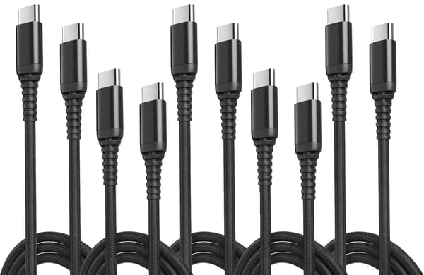 5-pak 1M til Samsung og iPhone 15 / 16 USB-C (Type-C) S24/S20/S21/S22/S23 (5-PACK) 1 Meter