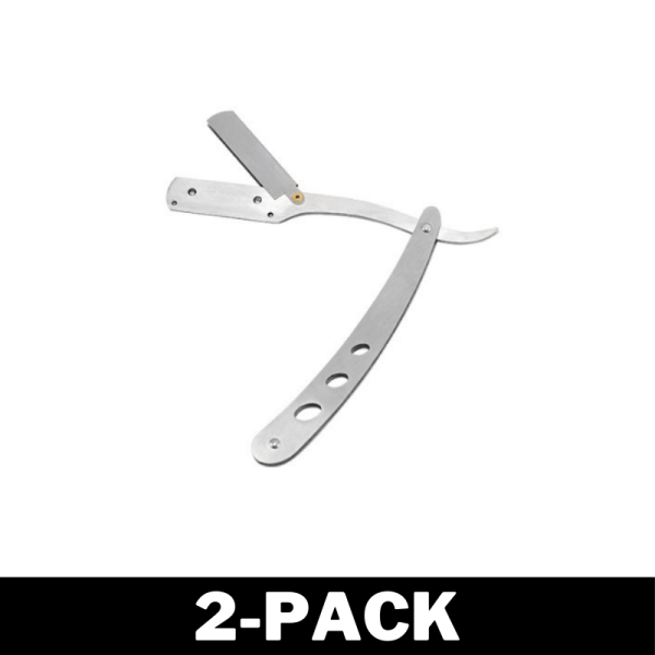 Rustfrit Stål Barberkniv - Shavette Hårborttagning Sølv 2-pak 2-Pack