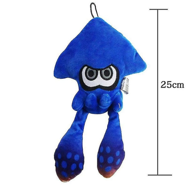 25 cm Splatoon Plyschdocka Liten Hänge Nyckelring Tecknad Anime Docka Söt Bläckfisk Kreativ Barngåva Blå
