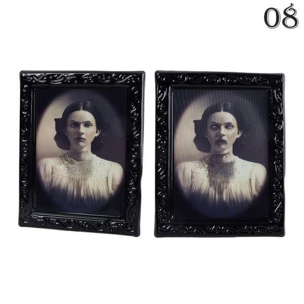 3D Spøgelsesansigt Fotoramme Udskifteligt Skrækbillede Ha 03 onesize 3 onesize