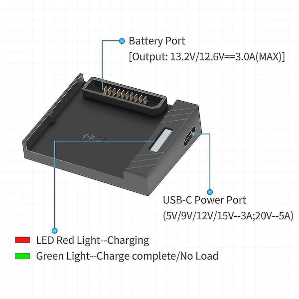 Gimbal Drone USB-lader for Air 2/Air 2S Lader Enkeltkanals Oppladbar Batteri null ingen