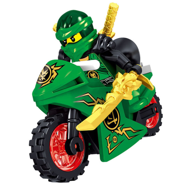 8 kpl Minifiguureja Minihahmoja Ninjago Moottoripyöräsetti Palikat Ninja