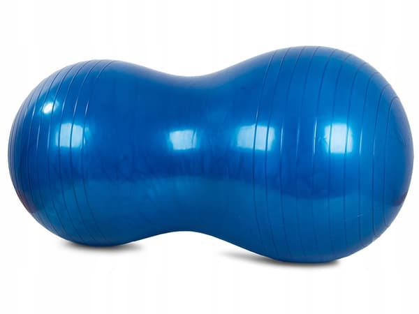 Træningsbold / Pilatesbold med pumpe - Peanut Blue Bl\u00e5
