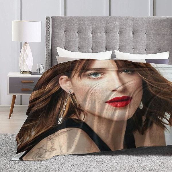 Dakota Johnson-filt - Ultrablød flannelsen 3D-print Plysset tæppe Sengdekoration Sengetæppe til stuen Soveværelsesdekoration 50x40in 125x100cm