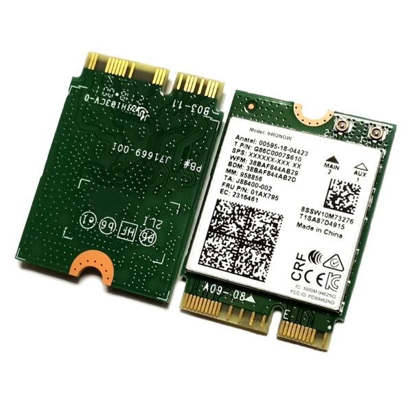 Trådlös AC Dual Band Wifi-kort Adapter för Intel 9462NGW CNVI NGFF för M.2 för Key E med Bluetooth Kompatibel 5.0 för