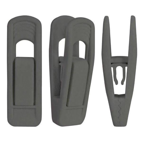 20-pack plastfingerklämmor för hängare, grå byxor hängare