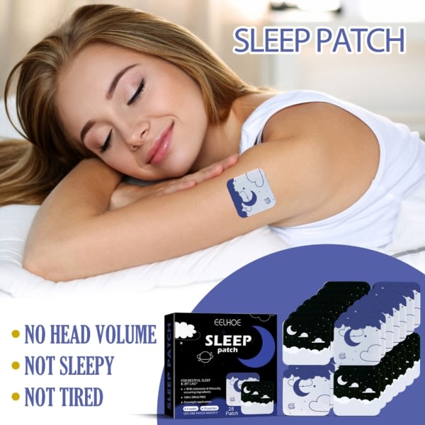 28:e sömnplåstret för extra styrka Sömnhjälp stöder vila och kroppsvård för resor Jetlag för män och kvinnor