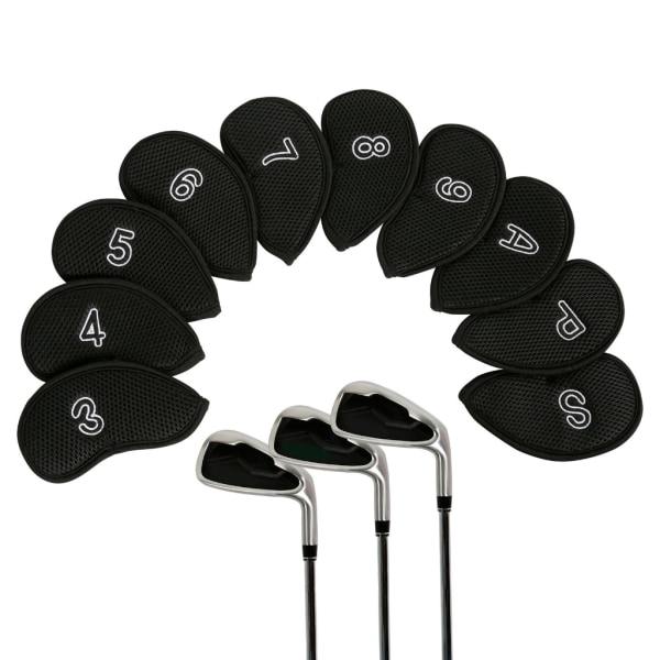 10 st Golfjärn Huvudskydd Nättyg Golfklubba Huvudskydd Vattentät Golf Putt Skyddssats Passar De Flesta Märken Golfjärn Svart