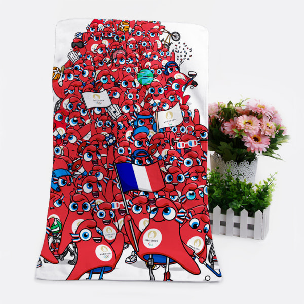 Paris 2024 Games mascot around 35*70 towel washcloth souvenirs