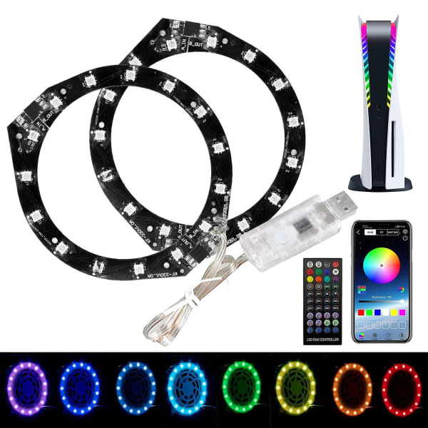 Kf-330 för Sony Playstation 5 Rgb led ringljus, 7 färger 400 effekter Speldekoration Tillbehör Light Strip Kit för PS5-konsol