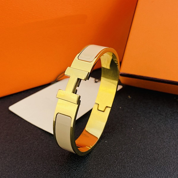 H-rannekoru, 18KH-kirjainlukko miehille ja naisille, ruostumattomasta teräksestä valmistettu rannekoru pariskunnille, kulta ja pavuntahnaeläin gold and bean paste colors
