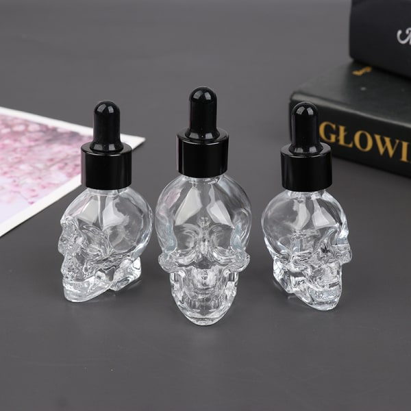 30ml 50ml skalleformet glassdråpeflaske for e-juice hovedglass eliquid dropper