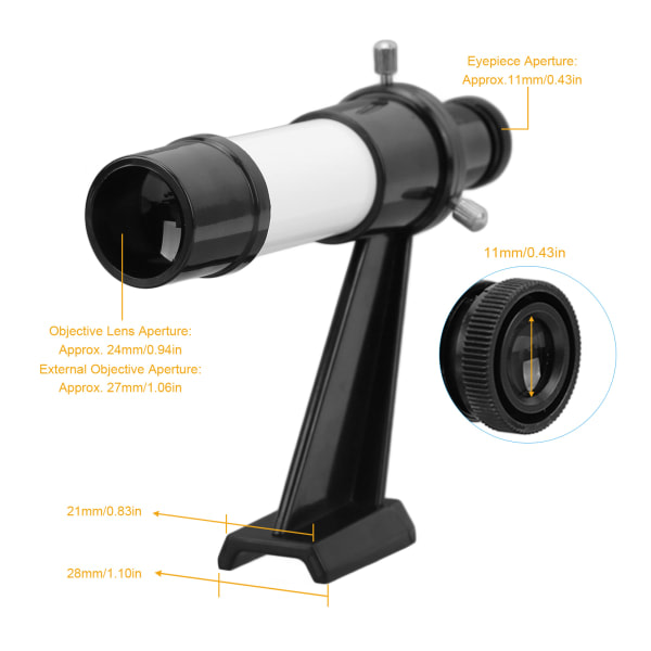 5X tähtitieteellinen teleskooppietsin tähtitähtäin ja sisäinen jalusta 5x24 kannettava hiusristikkoteleskooppietsin