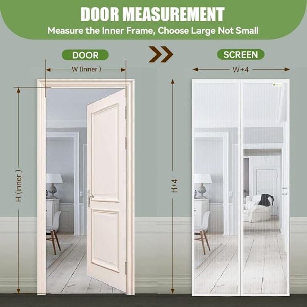 Brugerdefineret magnetisk myggenet dørgardin hvid 80x220 cm