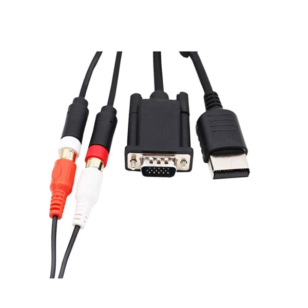 High Definition VGA-kabel 3,5 mm til 2-hann RCA-adapterkabel for Sega Dreamcast videospillkonsoll