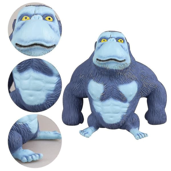 Latex Gorilla Doll Toy, Orangutang Animal Stress Relief Toy blå
