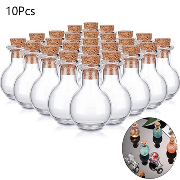 CDQ 10 st Miniglasflaskor Små önskeflaskor Transparent