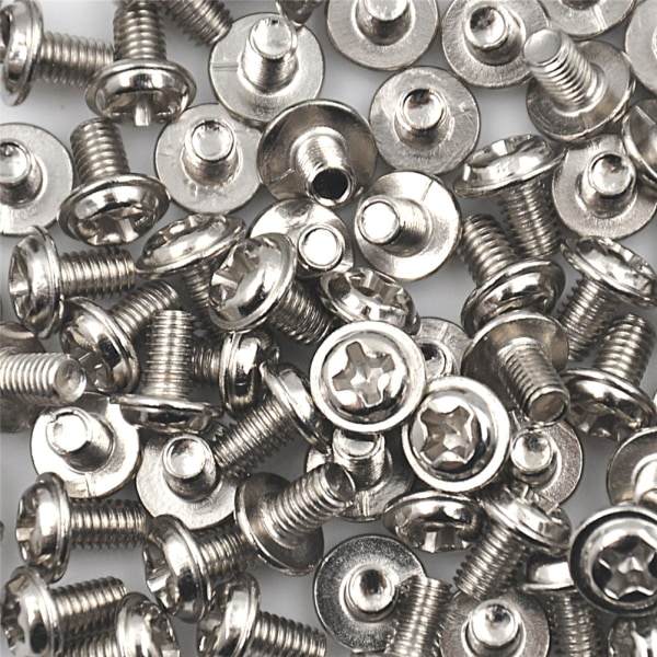 100st Dator PC-fodral Hårddisk Precision PSU 6/32\" Hex Skruv Silver 100st Silver 100Pcs