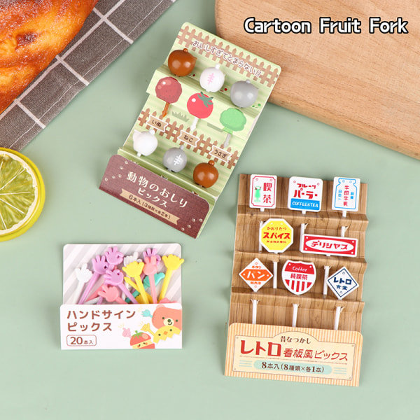1Pack Cartoon Kid Cake Frukt Tandpetare Bento Lunchtillbehör A3 one size A3 one size