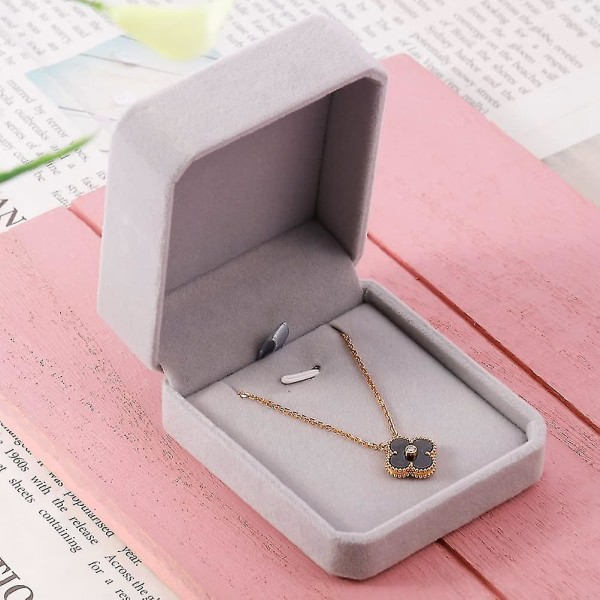 Sammetshängelåda Klassisk Örhängefodral Case Halsband Presentask för Årsdagar Bröllop