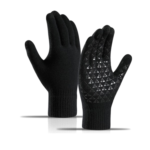 Vinterstrikkede varme handsker Tykke ensfarvede varme Touch Warm Ridi cyan OneSize cyan OneSize