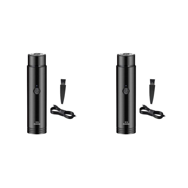 1/2/3/5 Mini sähköinen partakone Kannettava Vedenkestävä Helppo puhdistaa Musta 2 kpl Black 2PCS
