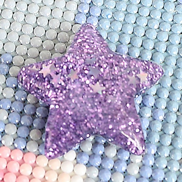 Glitter Star Diamantmålning Skyddshållare Bild för Korsstygn Magnetisk Hållare Lokator för Vuxna DIY Handgjord Konst Cr Silver