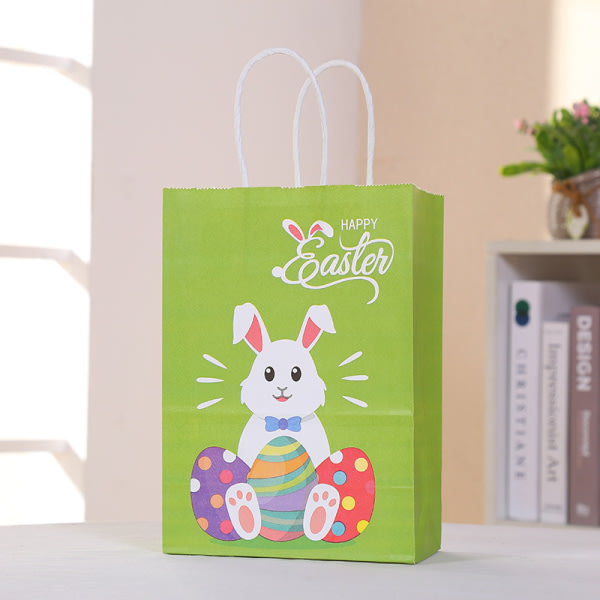 Kanin papperspåse Tecknad presentpåse för glad påskfest dekoration 1