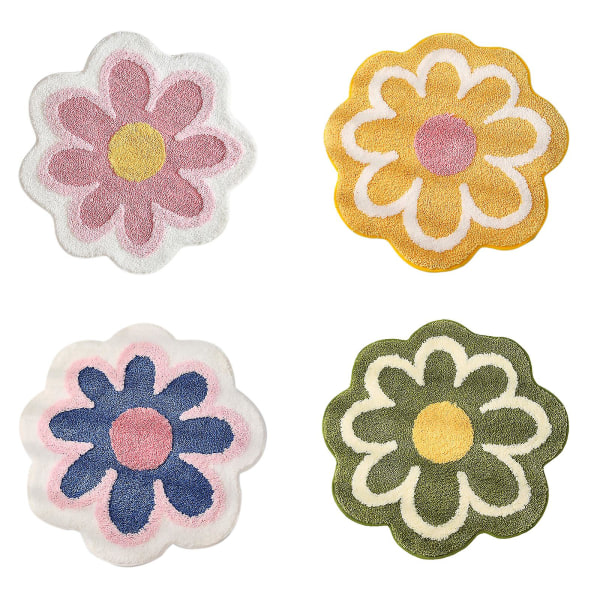 Blomsterformet bademåtte Hjemmetøj & Indretning Pashmina Hjem Soveværelse Dør Indretning Unik Vaskbar 40 * 40cm Tæppe Grøn