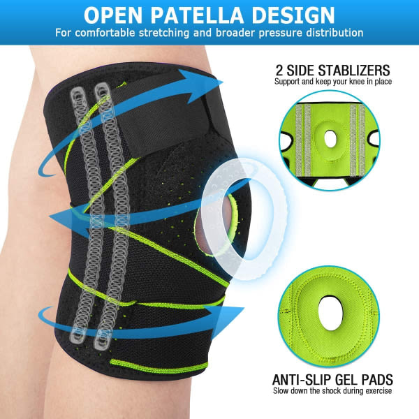 Knästödsbrace Open-Patella Gel Pads Knästöd med sida