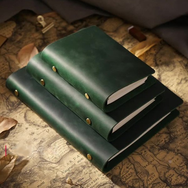 Læder Binder Notesbog A5/A6/A7 Budget Binder Planner Til Kvinder Mænd Journaling Sort - A5