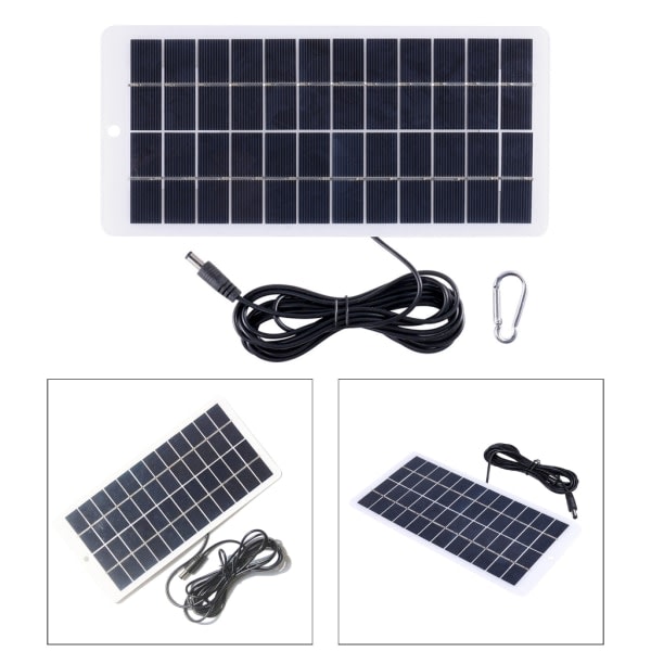 Solpanel 10W 12V Utomhus DIY Solcellsladdare Polysilikonpaneler USB Utomhus Portabel Solar för utomhuslamppump