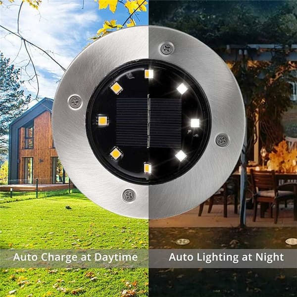 Dimbar LED Innfelt Spotlight, Mini Solcellelampe, Varmhvit, Ekstra Flat Design, 6-pakning