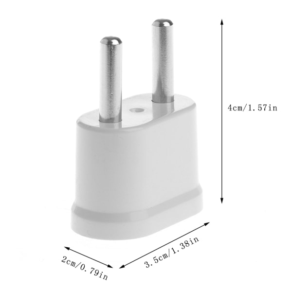 US til EU AC-adapter Konverter AC-stikket fra US 2-flade pin til europæisk 2-runde pin