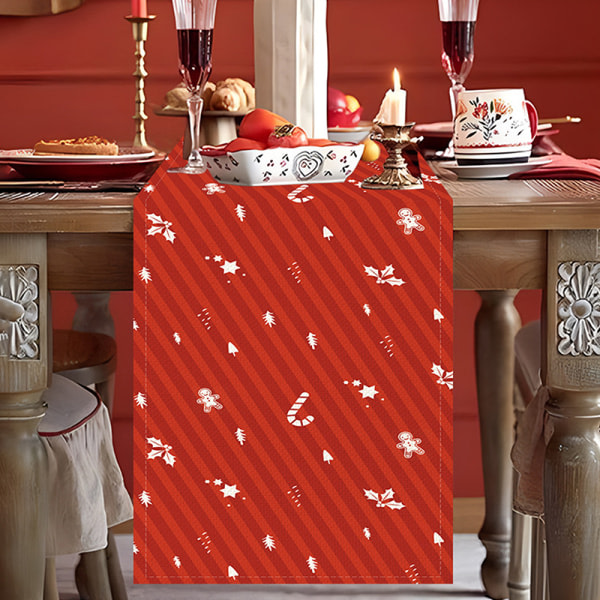 Jul Snefnug Linned Bordløber Dresser Tørklæder Bord stil 2 One Size style 2 One Size