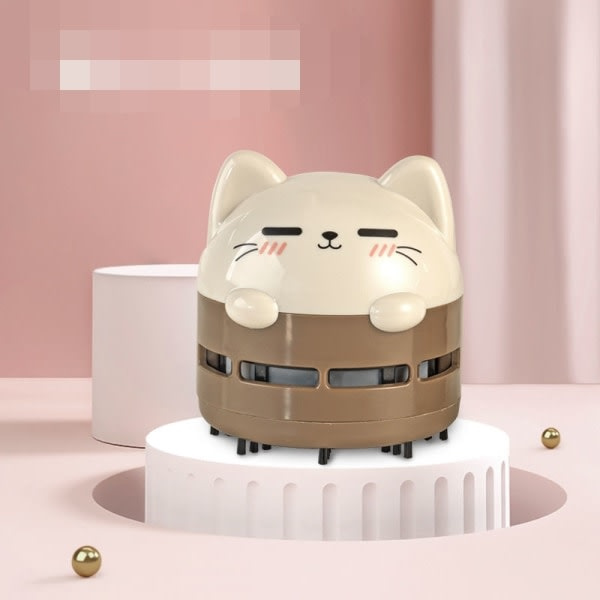 Oppladbar USB Mini Desktop Støvsuger (Brun)