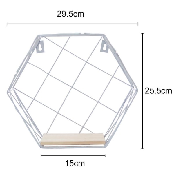 Seinälle ripustettava säilytysteline Dekoraatio Esittely Hexagon-teline Luova Kotiin 2