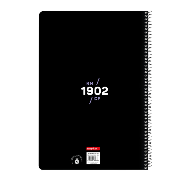 Notesbog Real Madrid C,F, Sort Hvid A4