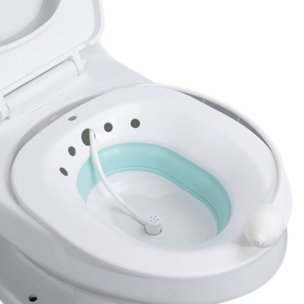 Foldbar Toalett Sitzbad Bidet Dusj Spesial Vask Hip Rengjøring Bløtlegging Kar for Gravide Grønn - A