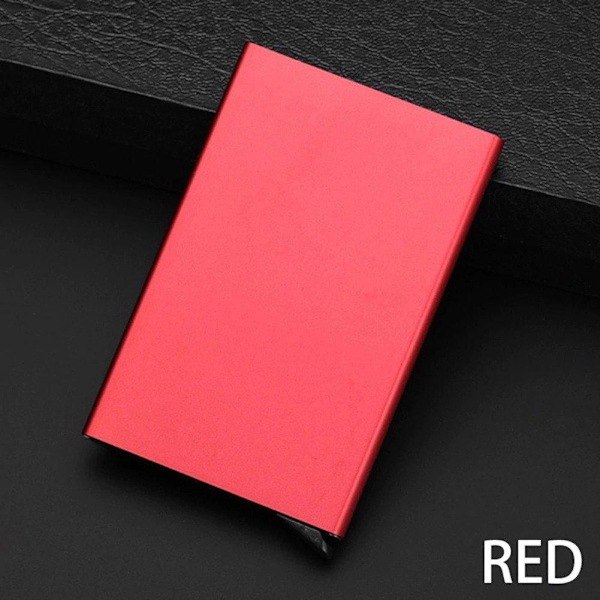 Naisten ja miesten lompakko Pop up Slim Card -lompakko RFID-estolla ja setelilokero | Minimalistinen luottokorttikotelo naisille | Ruusupuna Red