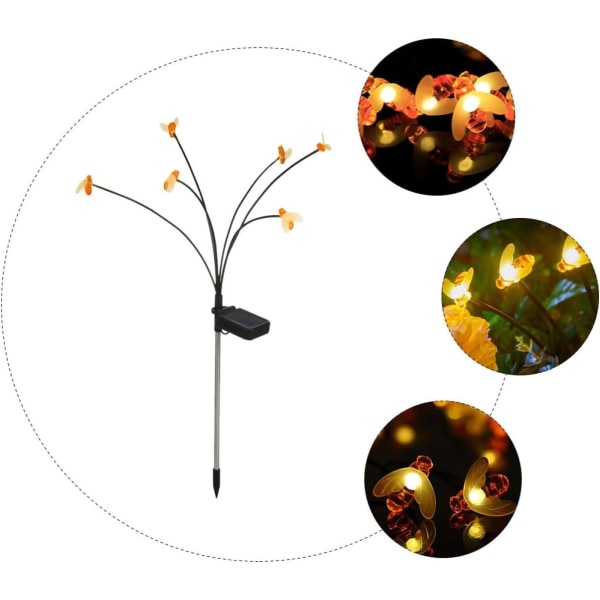2st Solar bee Firefly Lights Solar Lights för utanför huset Gräsmattdekorationer Landskapsljus Swing Solar Lights Outdoor Solar Light