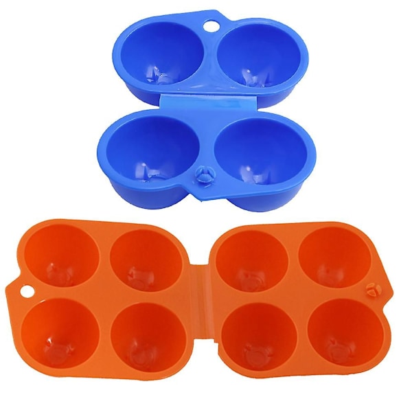 2st 2+4-facks Snap Lock Ägglåda Bärbar Säker Plast Äggförvaringsbehållare för Utomhus Picknick Självkörande BBQ Fiske Camping (Slumpmässig färg)