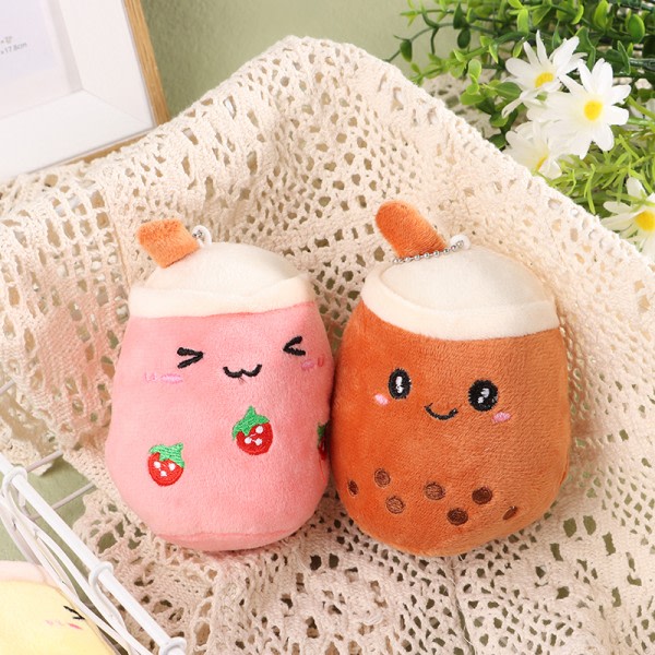 11CM e Mjölktekopp Plyschnyckelring Kawaii Cartoon Soft Stuffed D Coffee onesize Coffee onesize