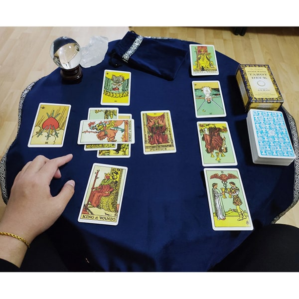 Flanellspådomsdugen med tarotpåse Metafysisk altarbordsduk Black Gold