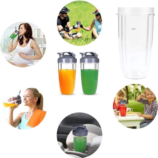 Blenderkopp och bladbytesats, 32 oz stor kopp med lock, passar NutriBullet 600w/900w