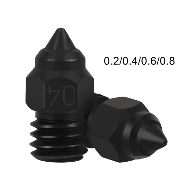 Herdet stål 0,2 0,4 0,6 0,8 3D-printerdyse for Ender3 5Pro/ Ender3V2/CR6SE/CR10 Printdyse 2 stk 0,8 mm