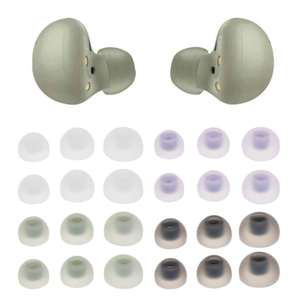 6 stk in-ear ørepropper for Galaxy Buds2 hodetelefoner Silikonbeskyttelse Bytte av cap SM-R177 Ørepropper Ørepropper Øreputer Svart Black