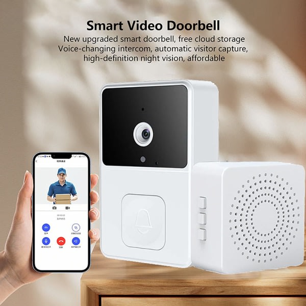 Wifi Video Dörrklocka Hd Ir Kamera Röst Intercom Rörelsedetektering