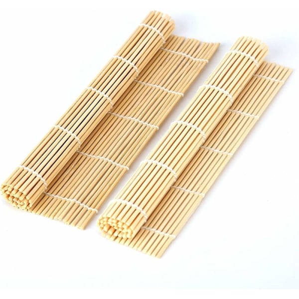 Naturlig bamburullmatta 22,9 x 22,9 cm för sushi (2 st)